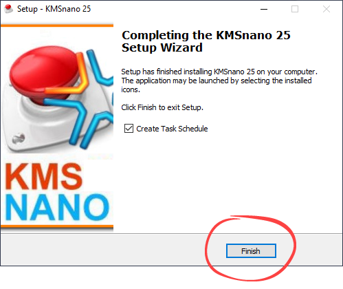 Завершение установки KMSNano
